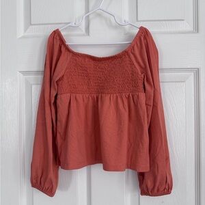 Girls Smocked Long-Sleeve Top